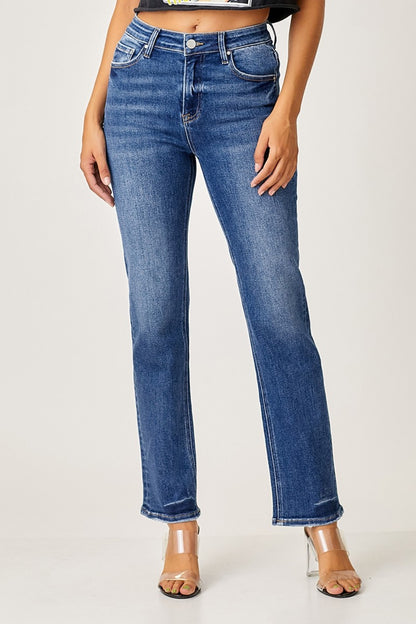 RISEN Mid Rise Slim Straight Jeans