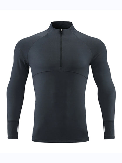 Men's long-sleeved quick-drying fitness top