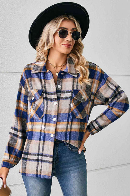 Collared Plaid Shacket - Selden & Kingsley