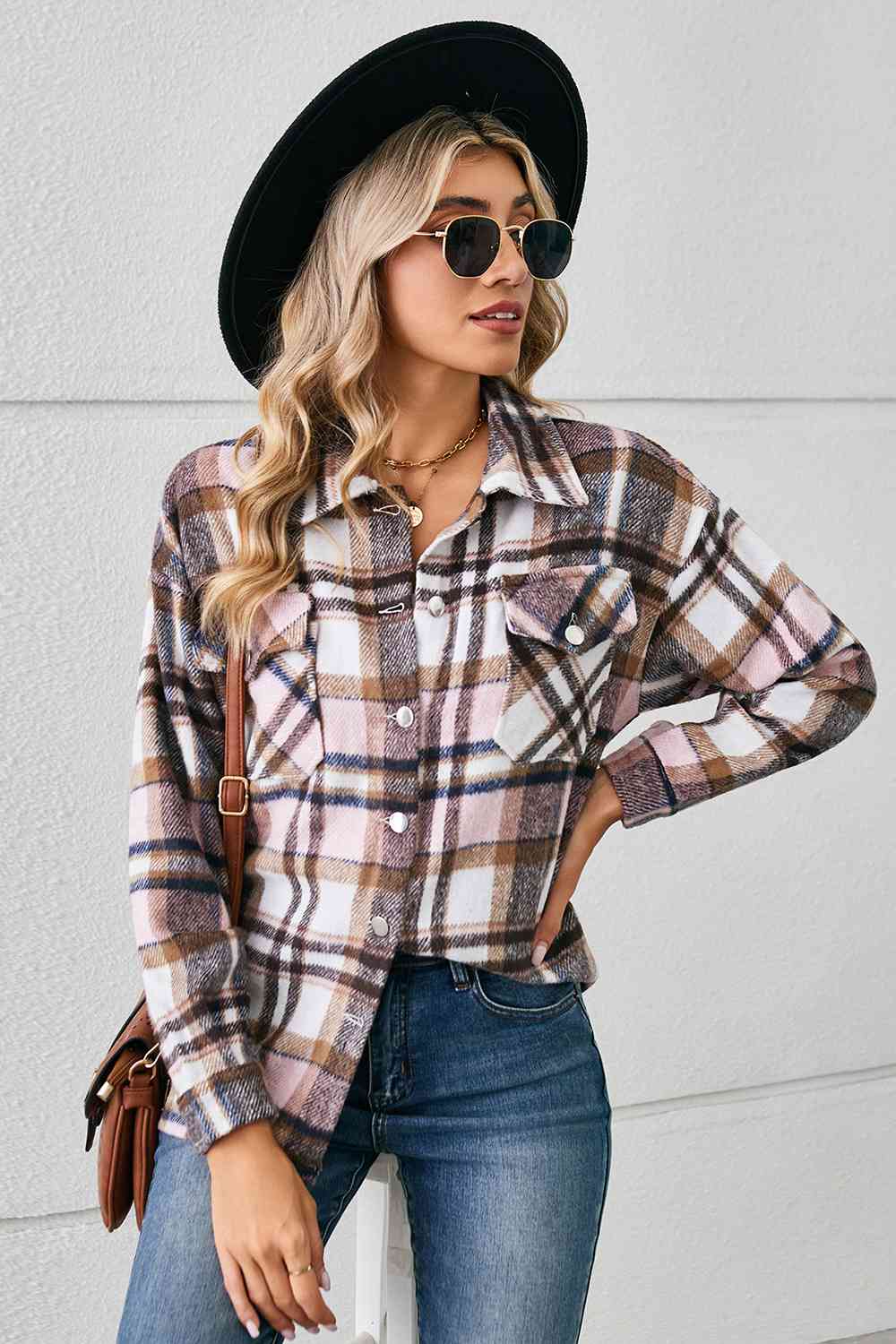 Collared Plaid Shacket - Selden & Kingsley