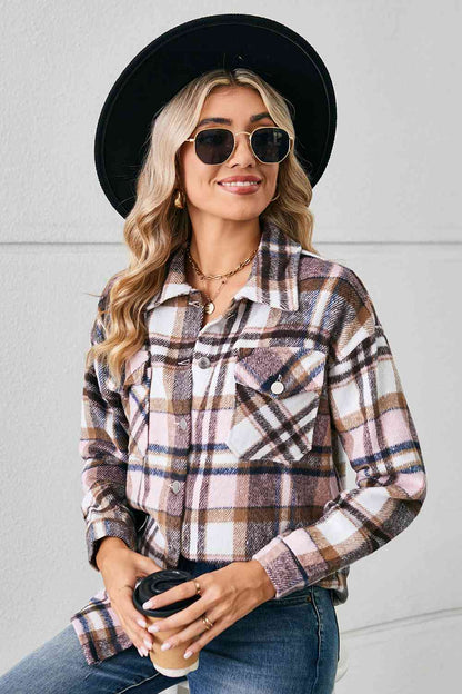 Collared Plaid Shacket - Selden & Kingsley