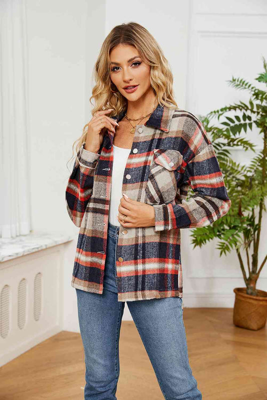 Collared Plaid Shacket - Selden & Kingsley