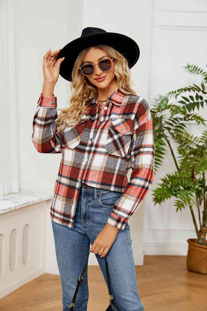 Collared Plaid Shacket - Selden & Kingsley