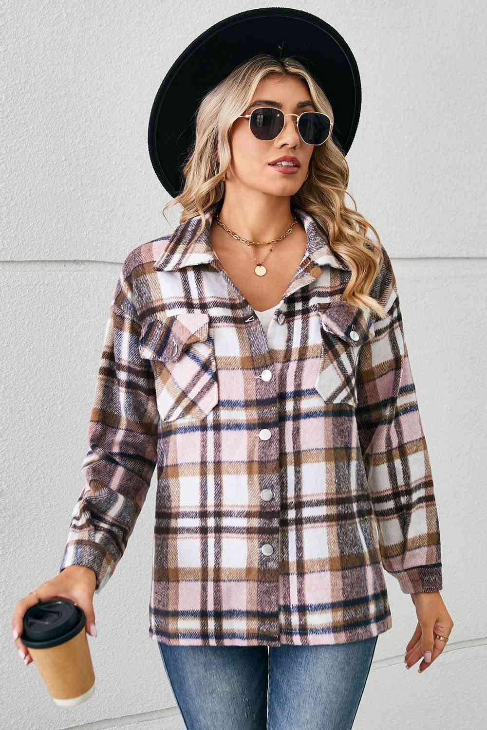 Collared Plaid Shacket - Selden & Kingsley