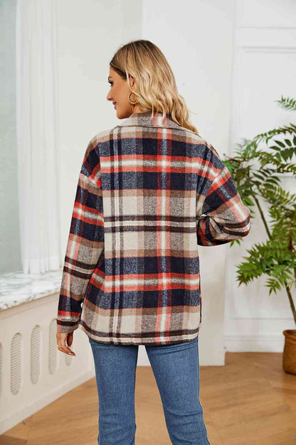 Collared Plaid Shacket - Selden & Kingsley