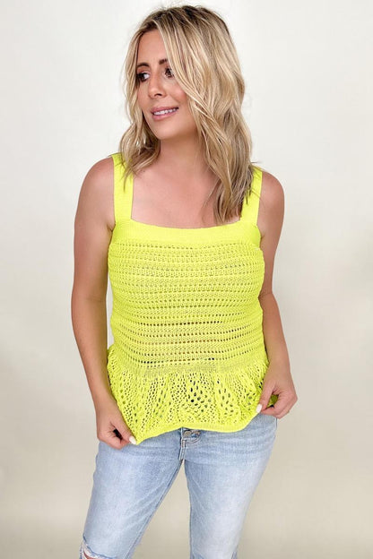 Davi & Dani | Knit Peplum Tank Top - Selden & Kingsley