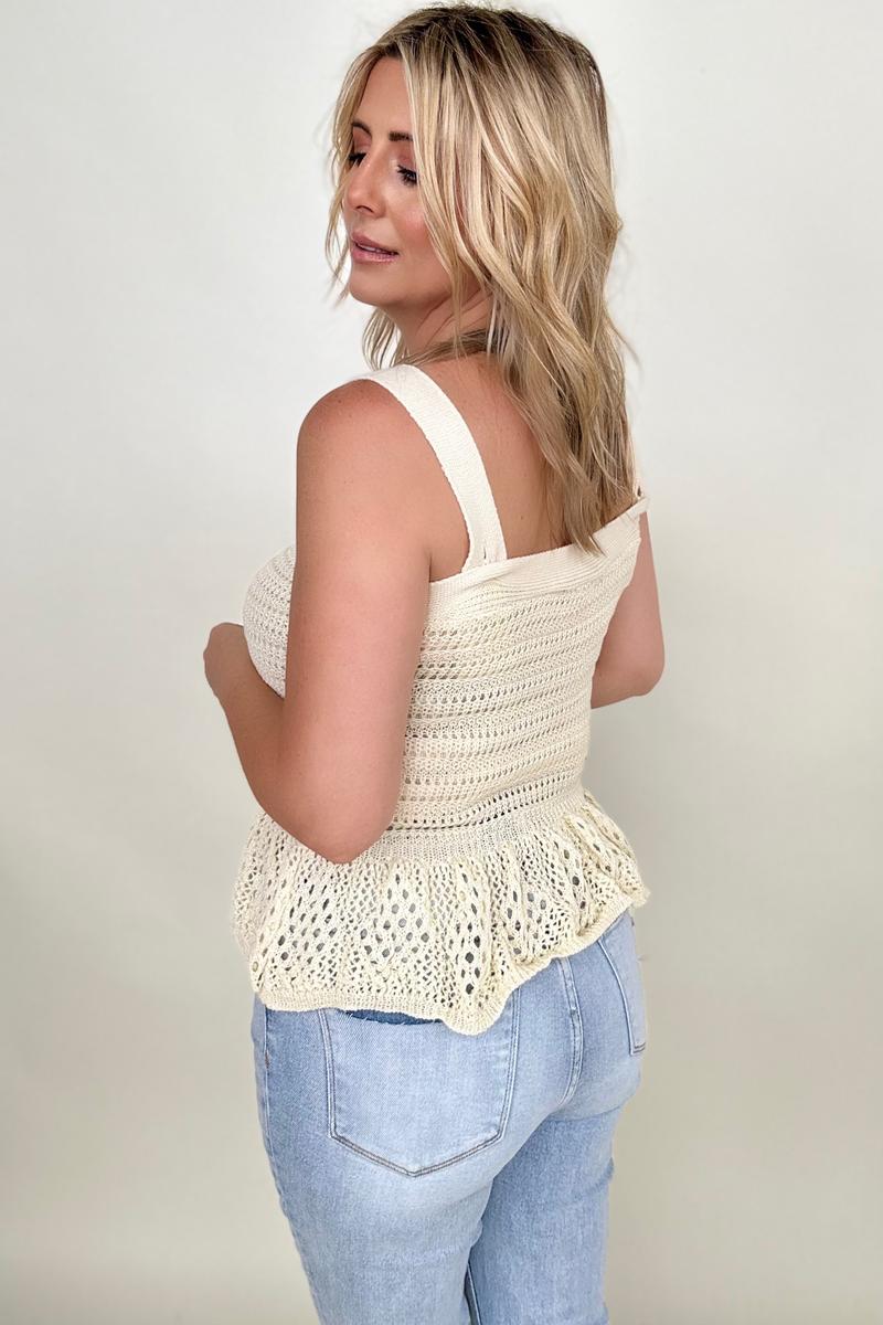 Davi & Dani | Knit Peplum Tank Top - Selden & Kingsley