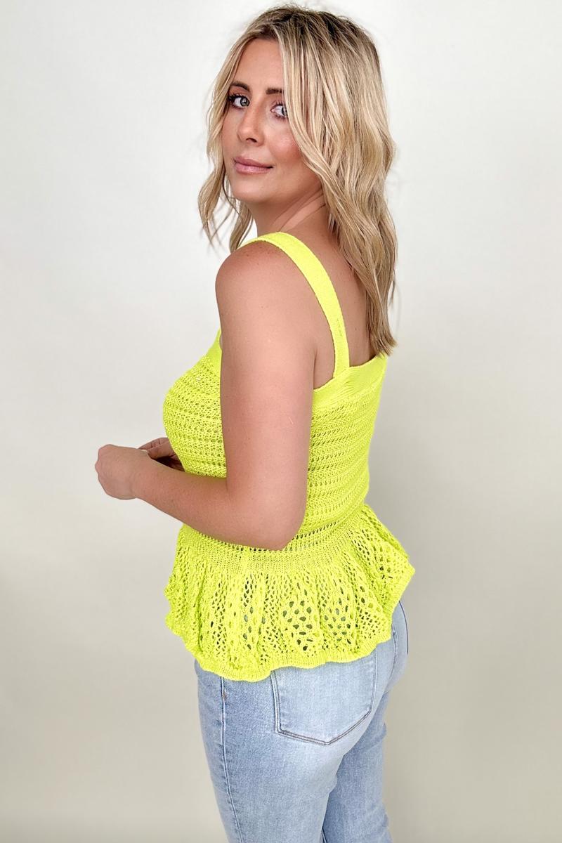 Davi & Dani | Knit Peplum Tank Top - Selden & Kingsley