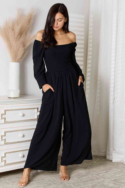 Double Take Square Neck Jumpsuit with Pockets - Selden & Kingsley
