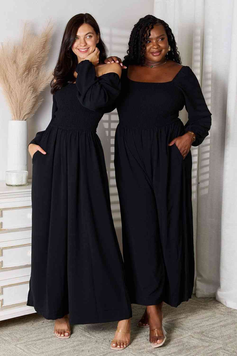 Double Take Square Neck Jumpsuit with Pockets - Selden & Kingsley