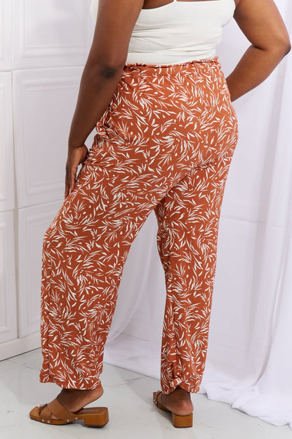 Heimish Right Angle Full Size Geometric Printed Pants in Red Orange - seldenkingsley