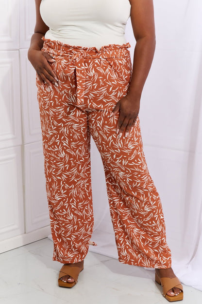 Heimish Right Angle Full Size Geometric Printed Pants in Red Orange - seldenkingsley