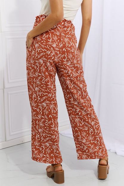 Heimish Right Angle Full Size Geometric Printed Pants in Red Orange - seldenkingsley