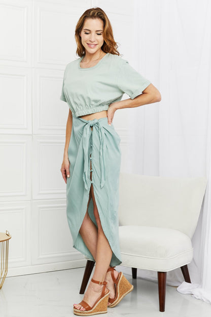 HEYSON Make It Work Cut-Out Midi Dress in Mint - Selden & Kingsley