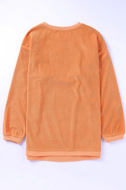 HOWDY Pumpkin Graphic Ribbed Sweatshirt - Selden & Kingsley