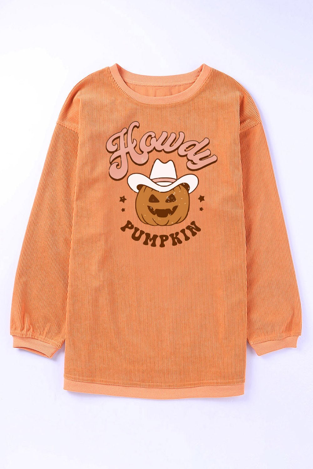 HOWDY Pumpkin Graphic Ribbed Sweatshirt - Selden & Kingsley