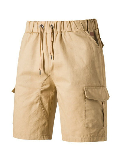 Men's Solid Color Double-knit Cargo Shorts - seldenkingsley