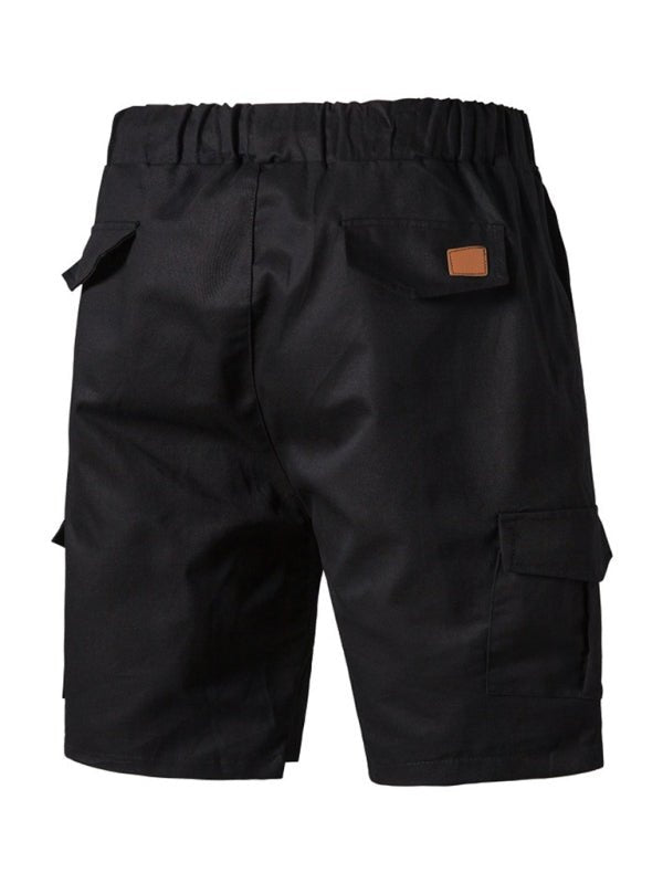 Men's Solid Color Double-knit Cargo Shorts - seldenkingsley