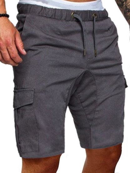 Men's Solid Color Double-knit Cargo Shorts - seldenkingsley