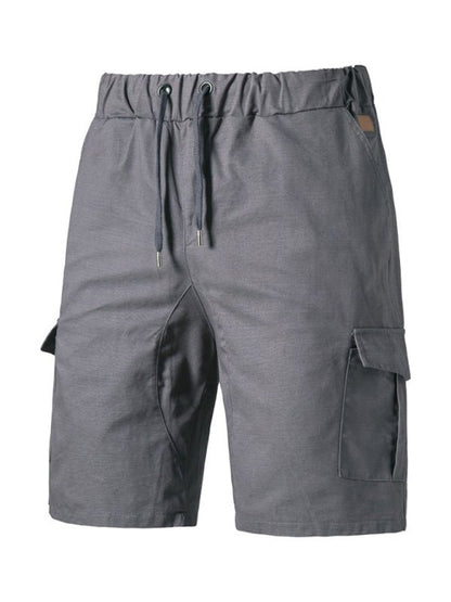 Men's Solid Color Double-knit Cargo Shorts - seldenkingsley