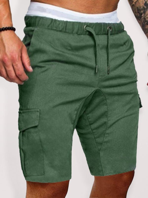 Men's Solid Color Double-knit Cargo Shorts - seldenkingsley
