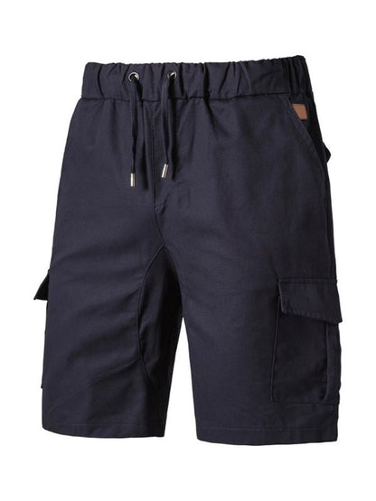 Men's Solid Color Double-knit Cargo Shorts - seldenkingsley