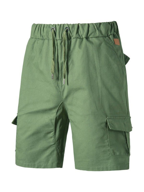 Men's Solid Color Double-knit Cargo Shorts - seldenkingsley