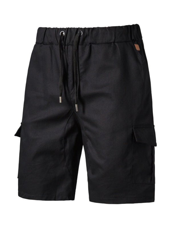 Men's Solid Color Double-knit Cargo Shorts - seldenkingsley