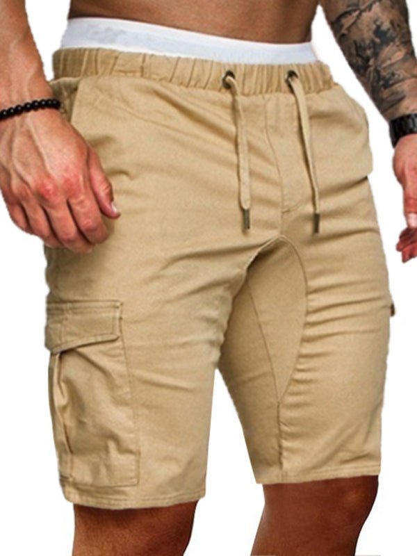 Men's Solid Color Double-knit Cargo Shorts - seldenkingsley