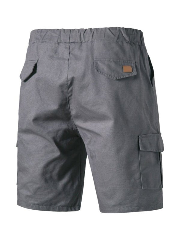 Men's Solid Color Double-knit Cargo Shorts - seldenkingsley