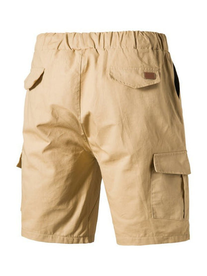 Men's Solid Color Double-knit Cargo Shorts - seldenkingsley