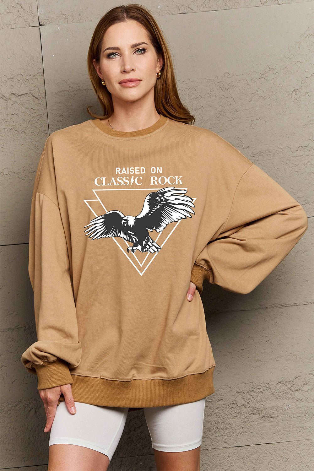 Simply Love Full Size Eagle Graphic Drop Shoulder Sweatshirt - Selden & Kingsley