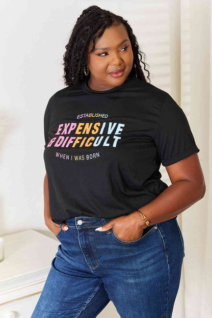 Simply Love Slogan Graphic Cuffed Sleeve T-Shirt - Selden & Kingsley