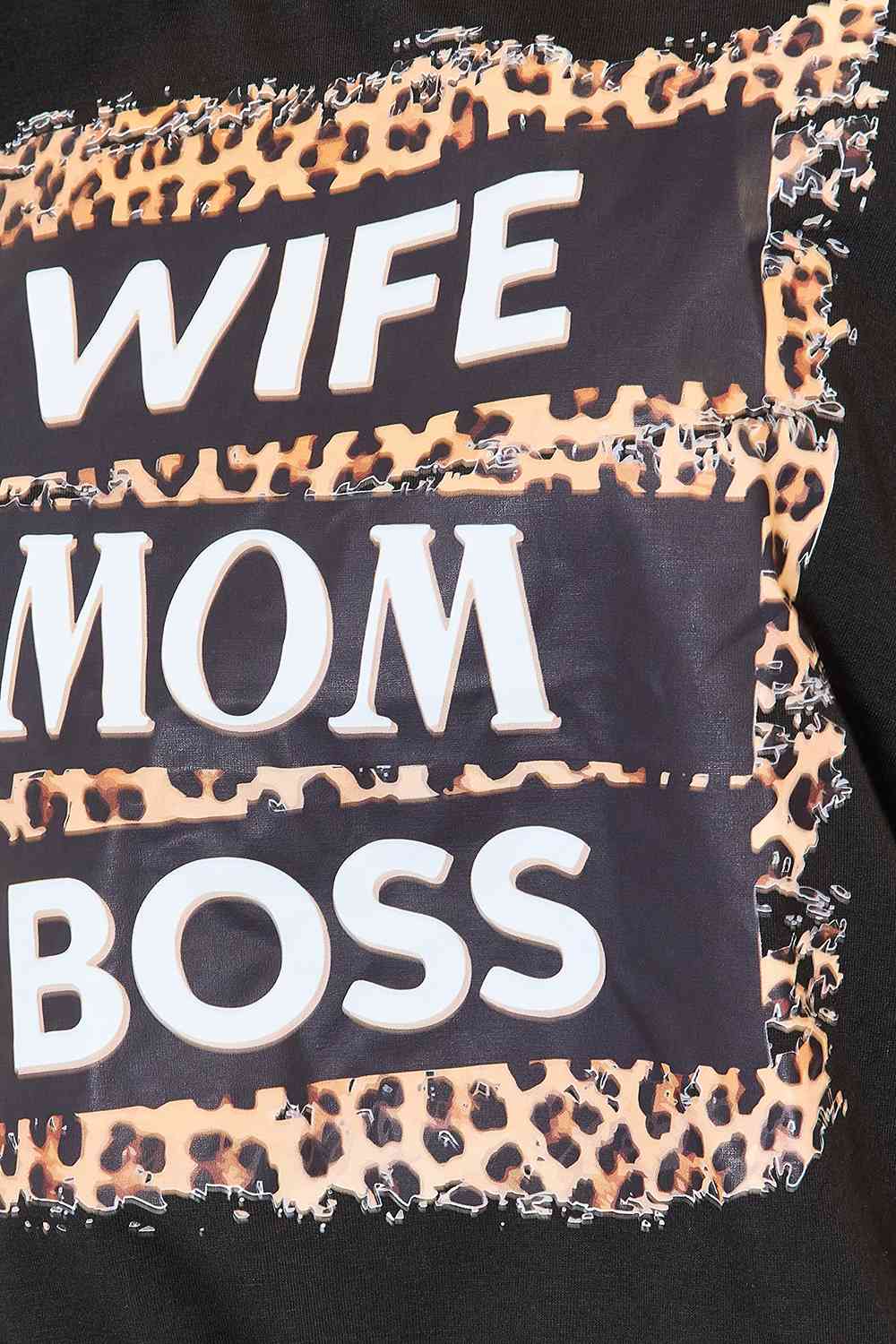 Simply Love WIFE MOM BOSS Leopard Graphic T-Shirt - Selden & Kingsley