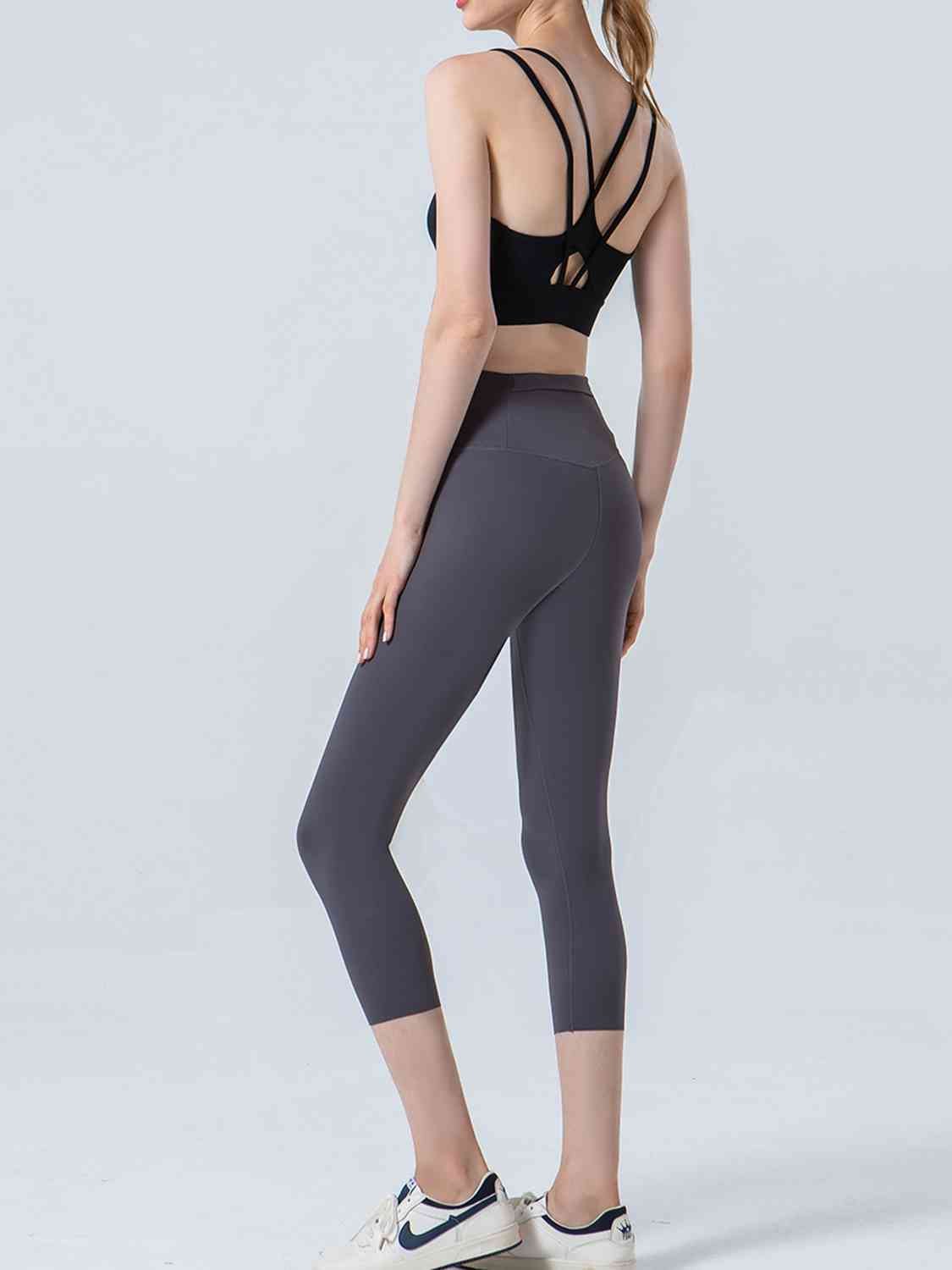 Wide Waistband Cropped Sports Leggings - Selden & Kingsley