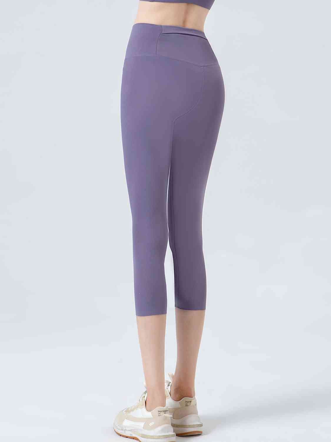 Wide Waistband Cropped Sports Leggings - Selden & Kingsley