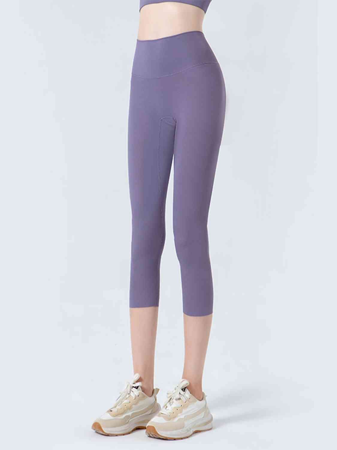 Wide Waistband Cropped Sports Leggings - Selden & Kingsley