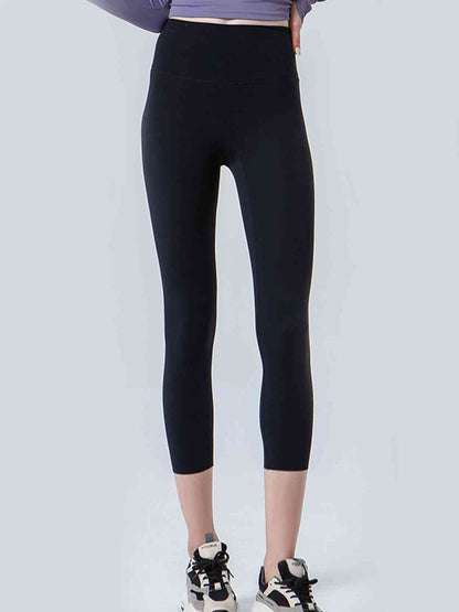 Wide Waistband Cropped Sports Leggings - Selden & Kingsley