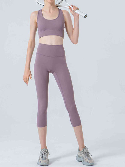 Wide Waistband Cropped Sports Leggings - Selden & Kingsley