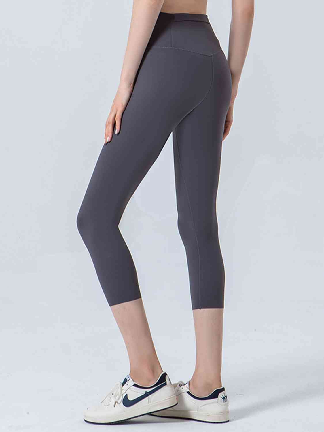 Wide Waistband Cropped Sports Leggings - Selden & Kingsley