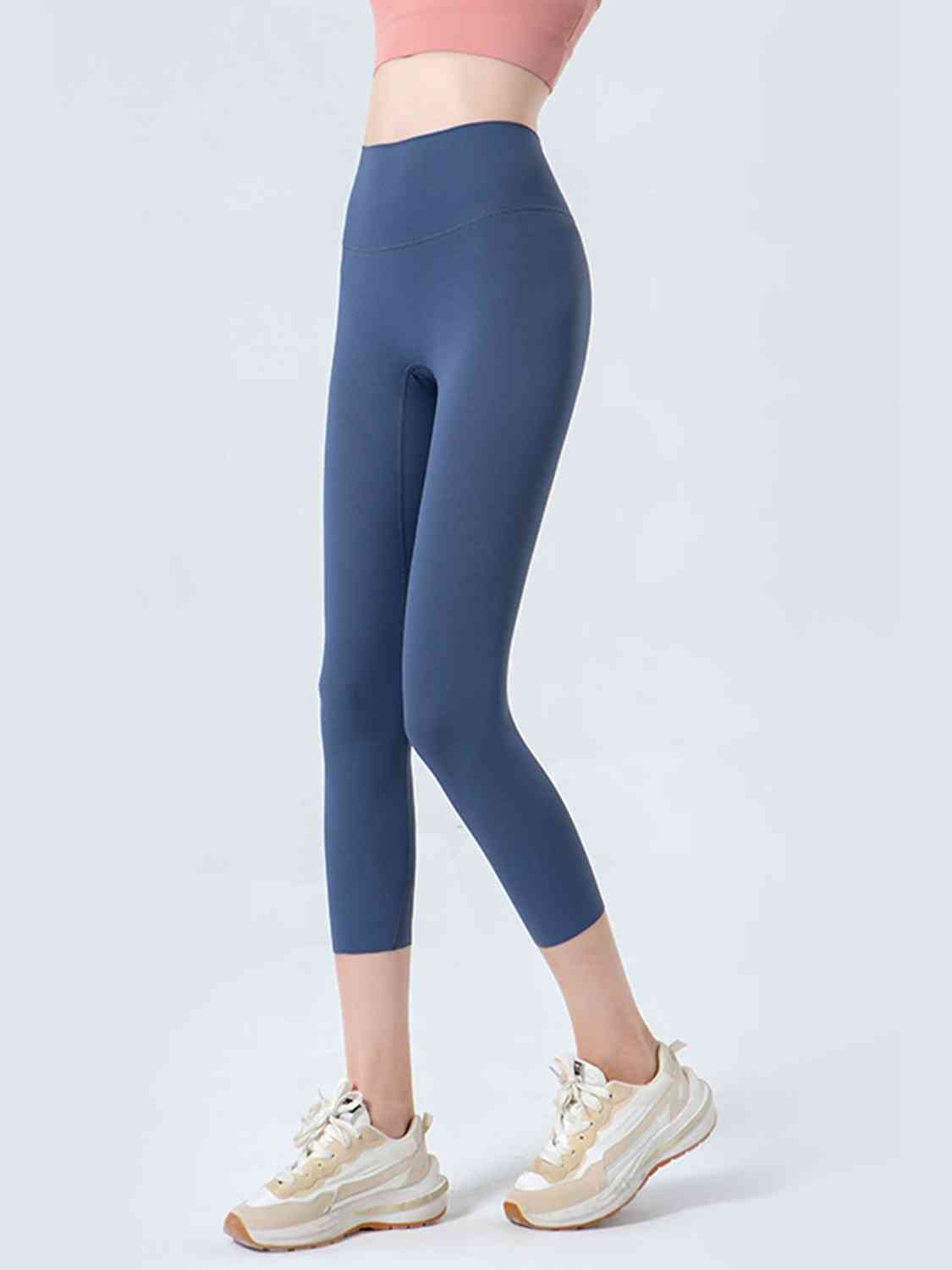 Wide Waistband Cropped Sports Leggings - Selden & Kingsley