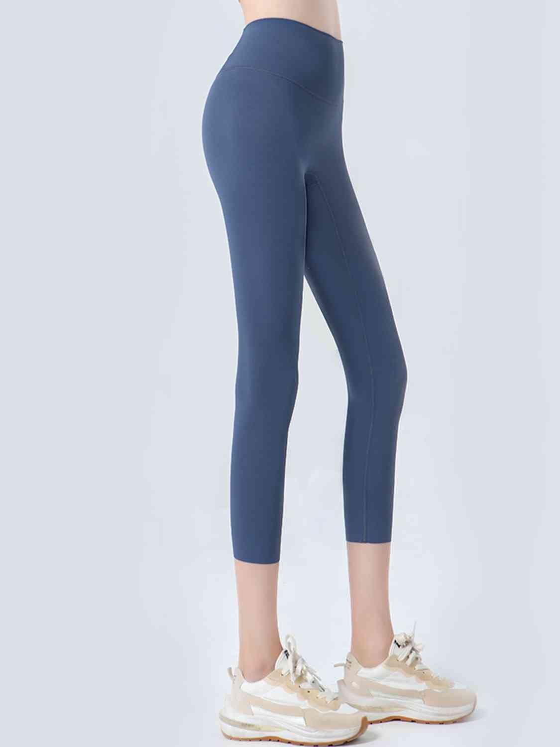 Wide Waistband Cropped Sports Leggings - Selden & Kingsley