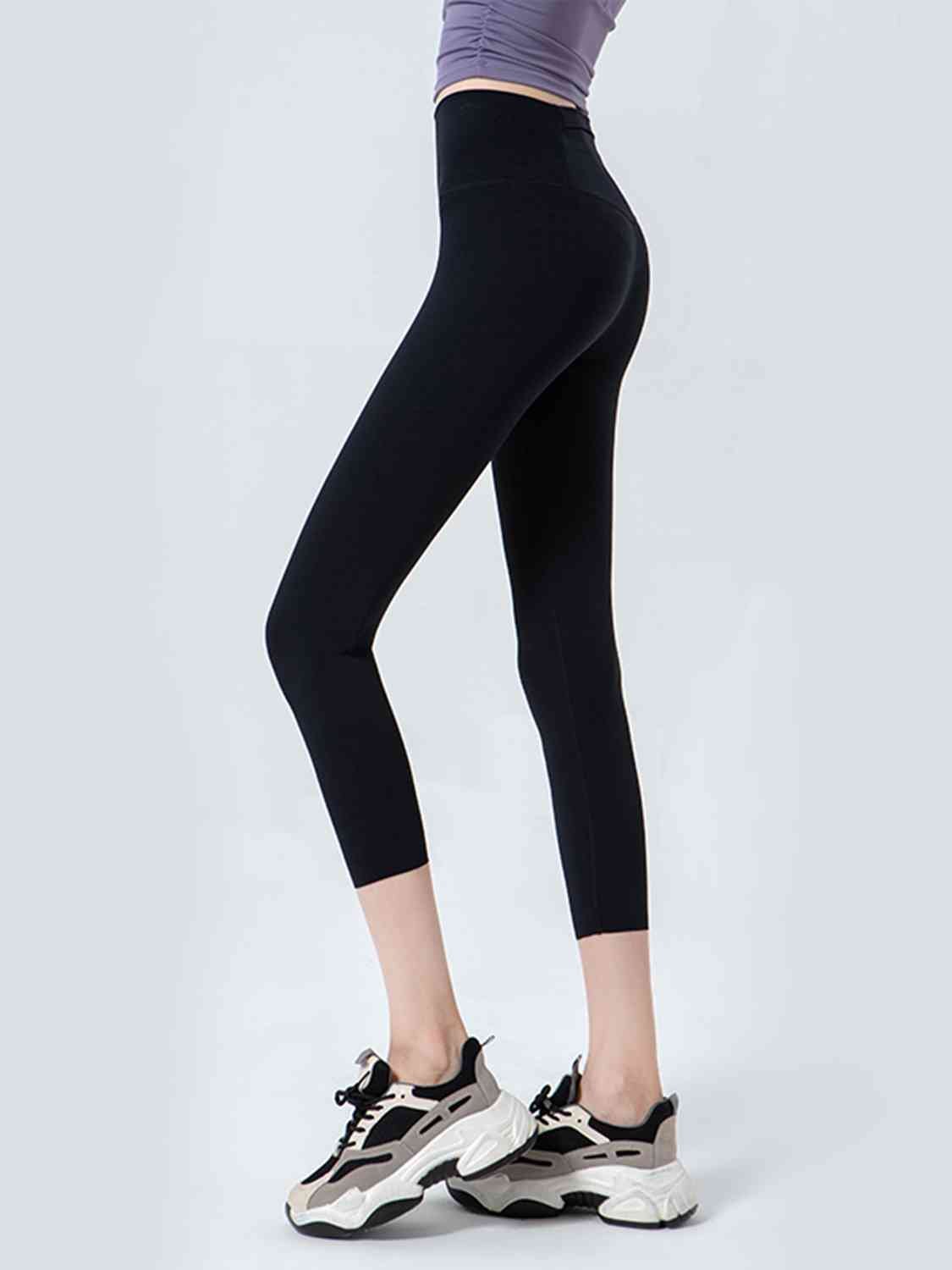 Wide Waistband Cropped Sports Leggings - Selden & Kingsley