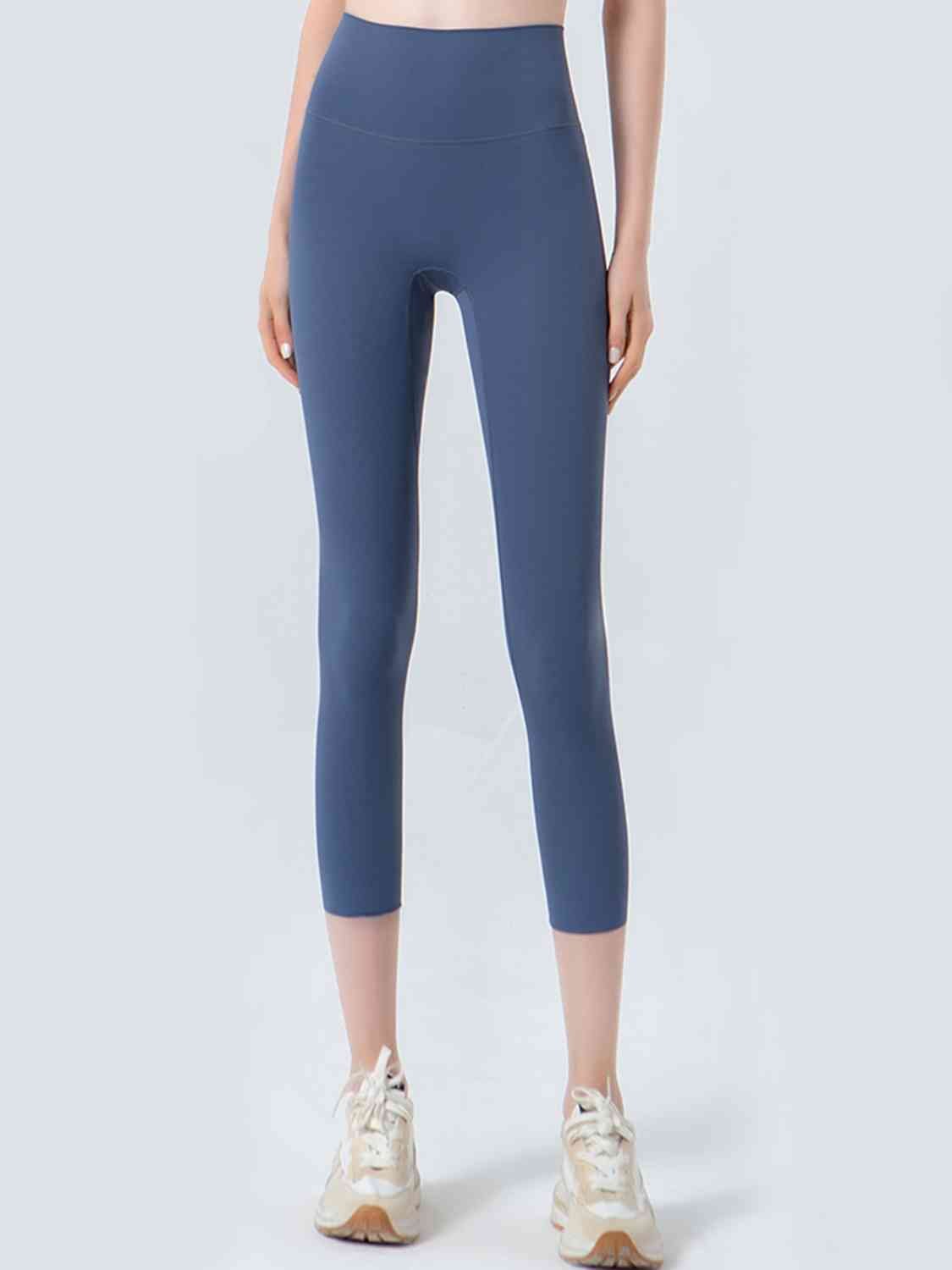 Wide Waistband Cropped Sports Leggings - Selden & Kingsley