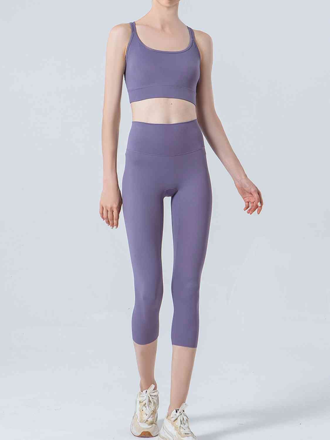 Wide Waistband Cropped Sports Leggings - Selden & Kingsley